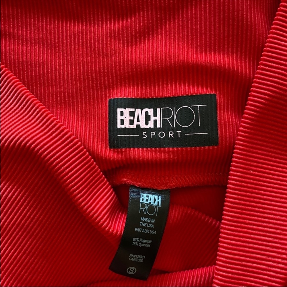 Beach Riot Red Ayla Ribbed Leggings - Picture 4 of 4